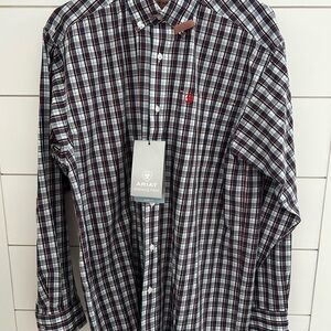 Ariat Men's Plaid Shirt - Red and Blue